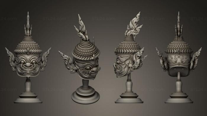 Скульптуры индийские (Статуя Асуры, STKI_0019) 3D модель для ЧПУ станка